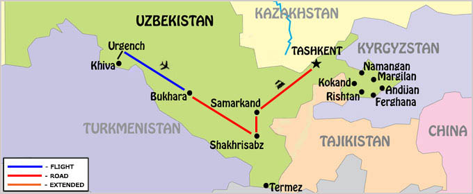 Uzbekistan Classic for Italy Map